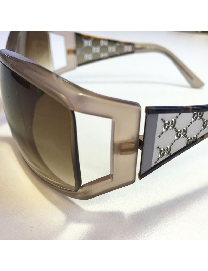 Lunettes de soleil GUCCI en plastique marron clair