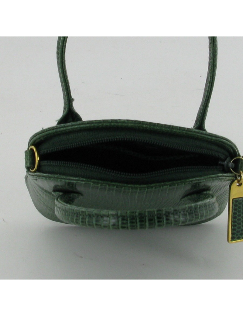 Mini sac en lézard vert