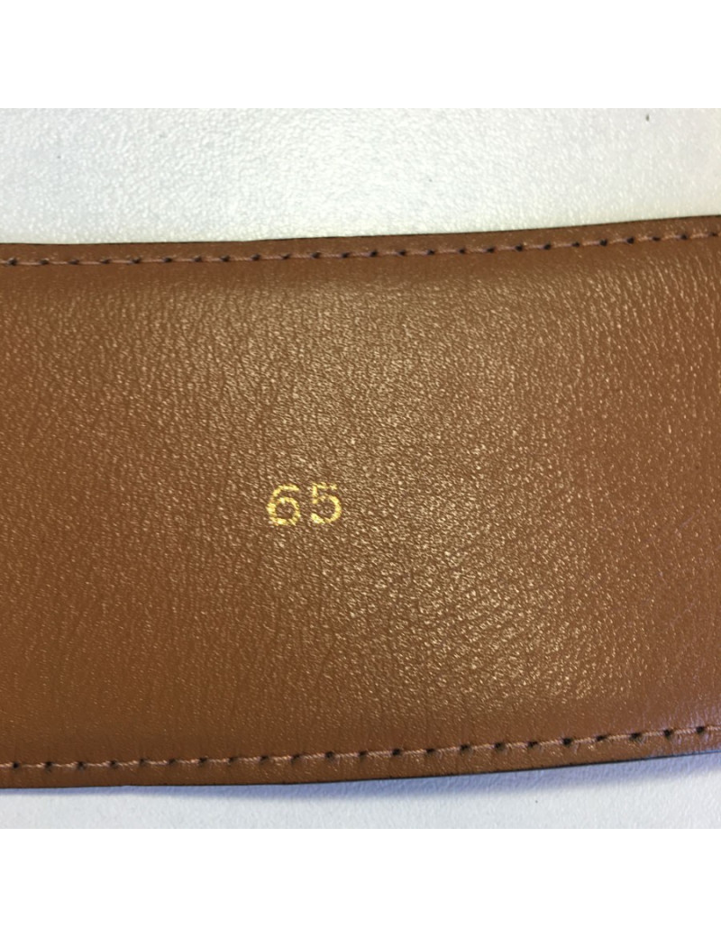 Ceinture CELINE en cuir noir et boucle argentée