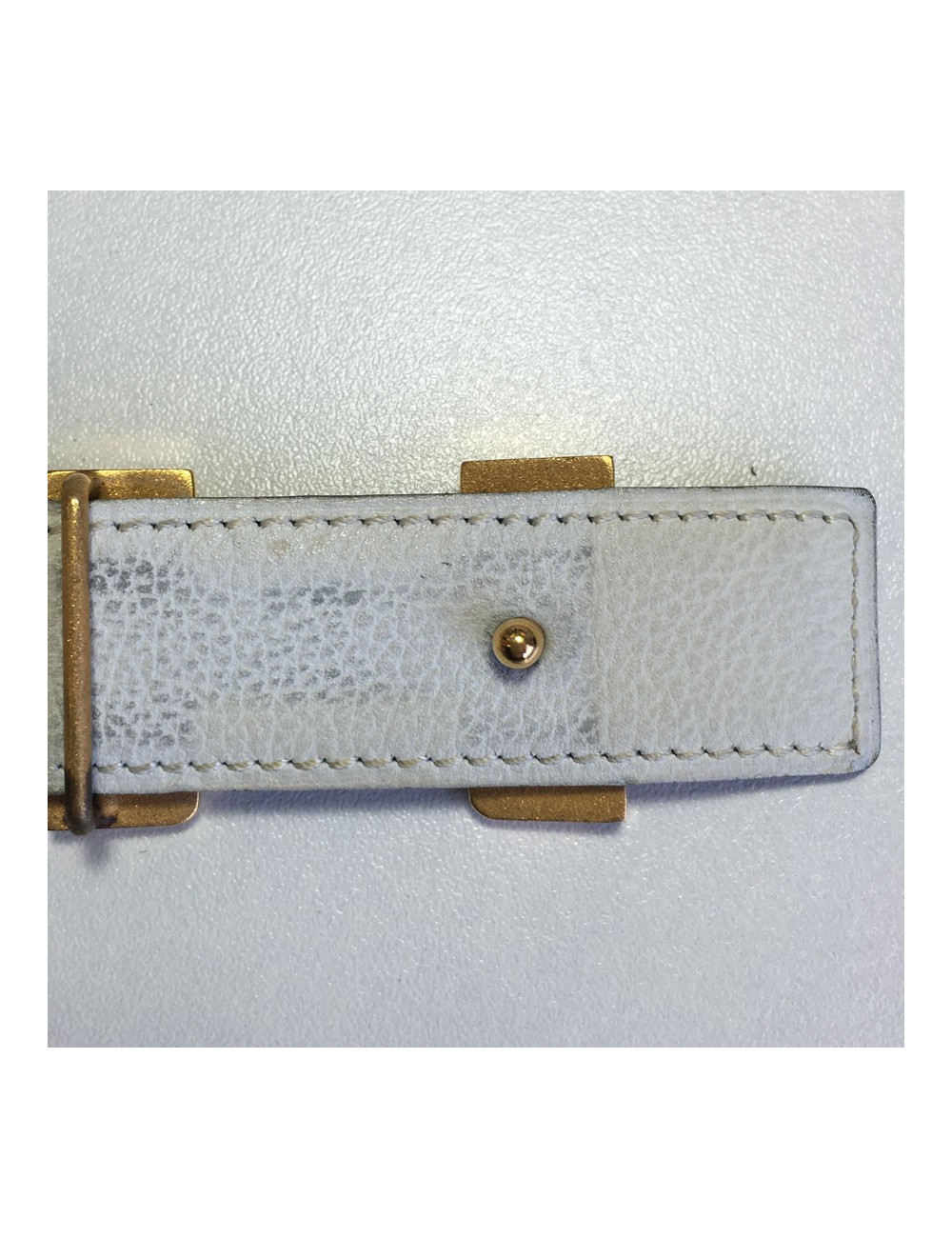 Ceinture H HERMES t 74 réversible en cuir