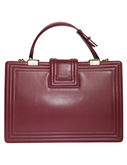 CHANEL Burgundy smooth leather tote bag