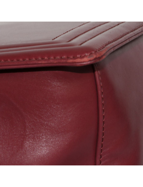CHANEL Burgundy smooth leather tote bag