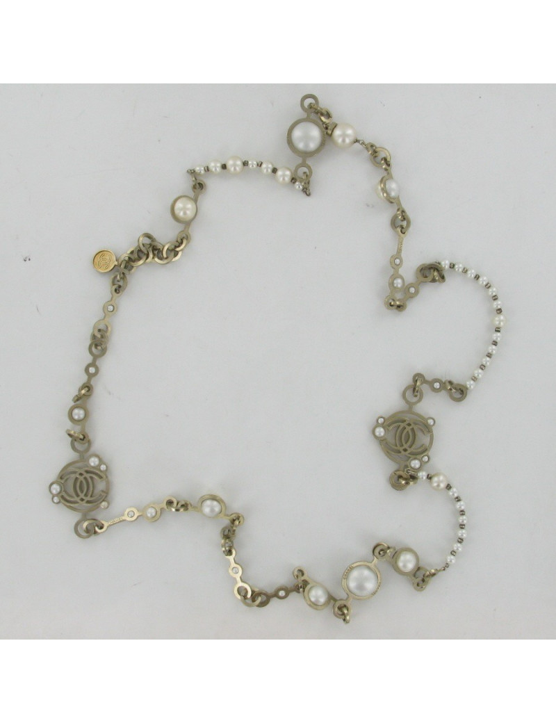 Sautoir perles en pâte de verre CHANEL