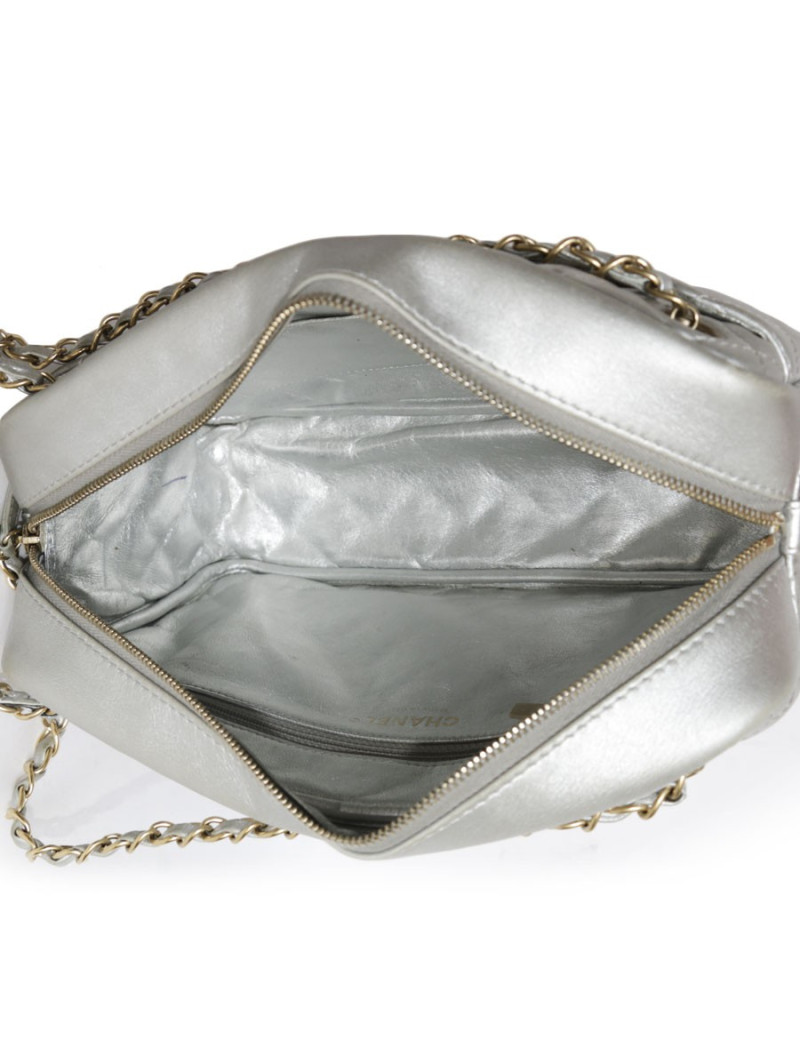 "Camera" CHANEL silver leather bag