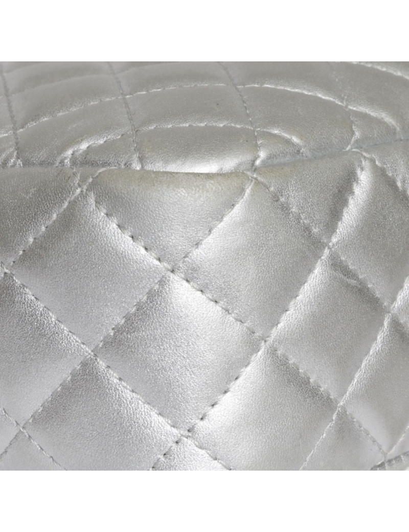 Sac "Caméra"CHANEL cuir argent