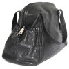 CHANEL black embossed leather tote bag