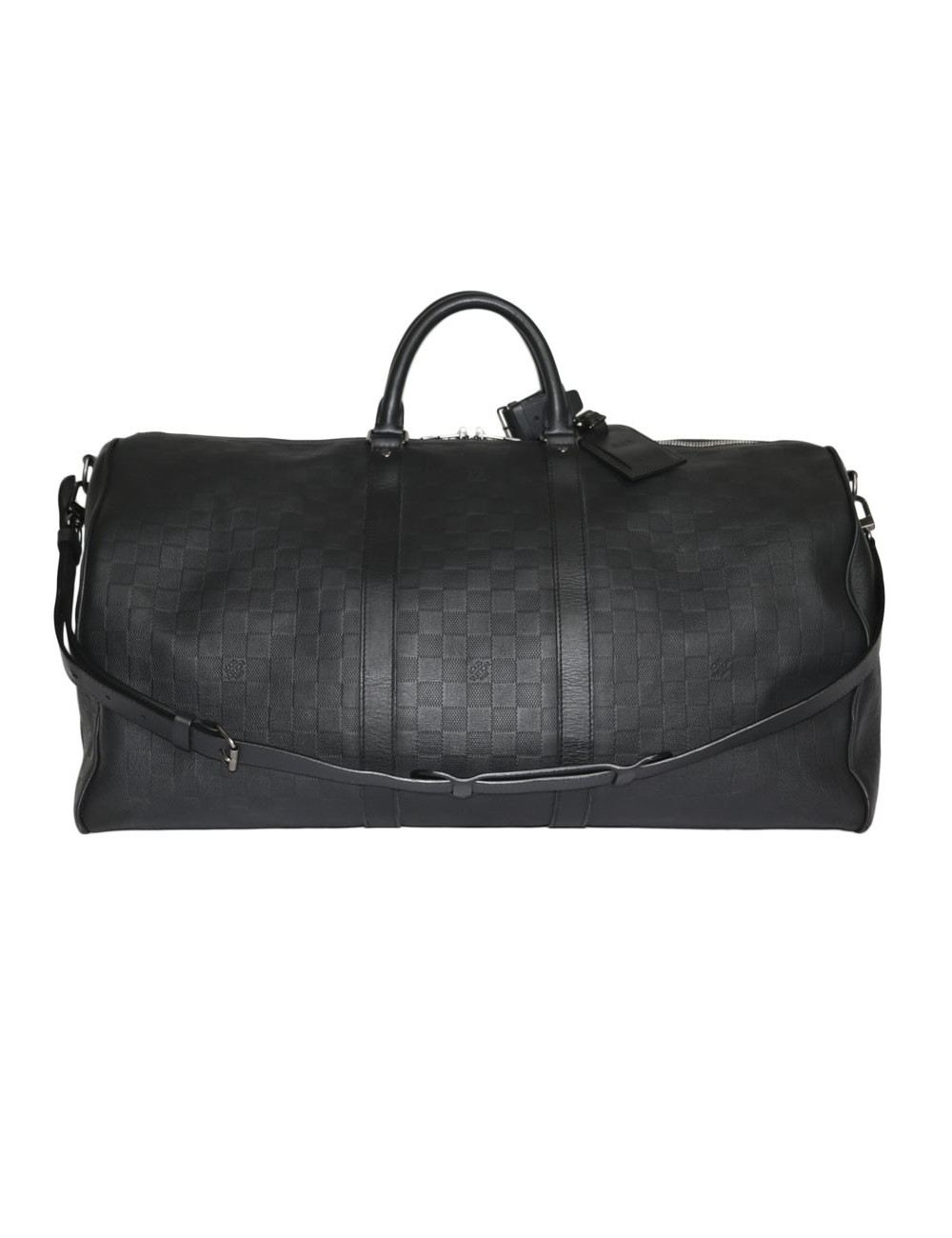 Sac keepall LOUIS VUITTON cuir damier infini noir