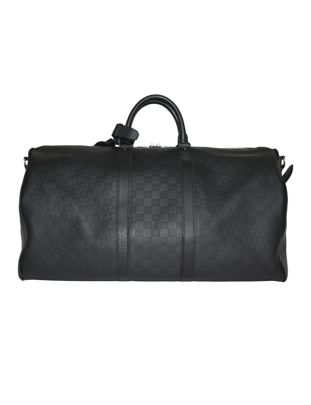 Sac keepall LOUIS VUITTON cuir damier infini noir