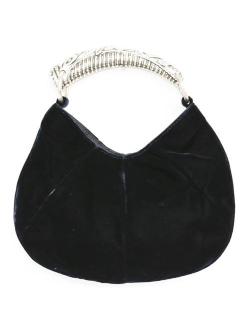 YVES SAINT LAURENT "Mombasa" Blue Velvet bag mini