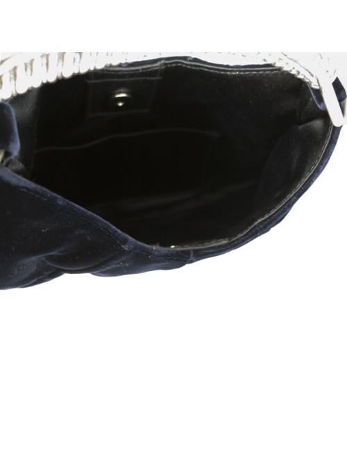 YVES SAINT LAURENT "Mombasa" Blue Velvet bag mini