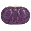 ELIE SAAB minaudière in purple leather and embroidered fabric