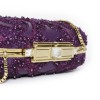 ELIE SAAB minaudière in purple leather and embroidered fabric