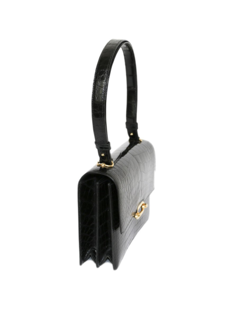 Vintage black alligator HERMES bag