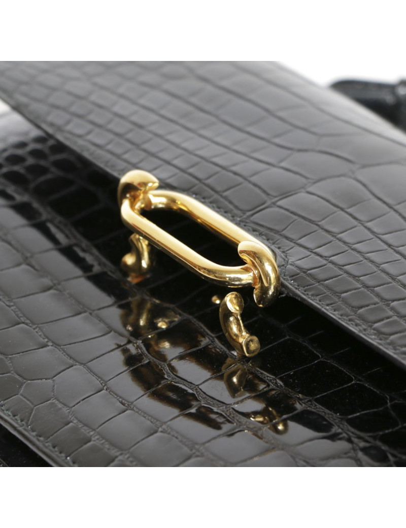 Vintage black alligator HERMES bag