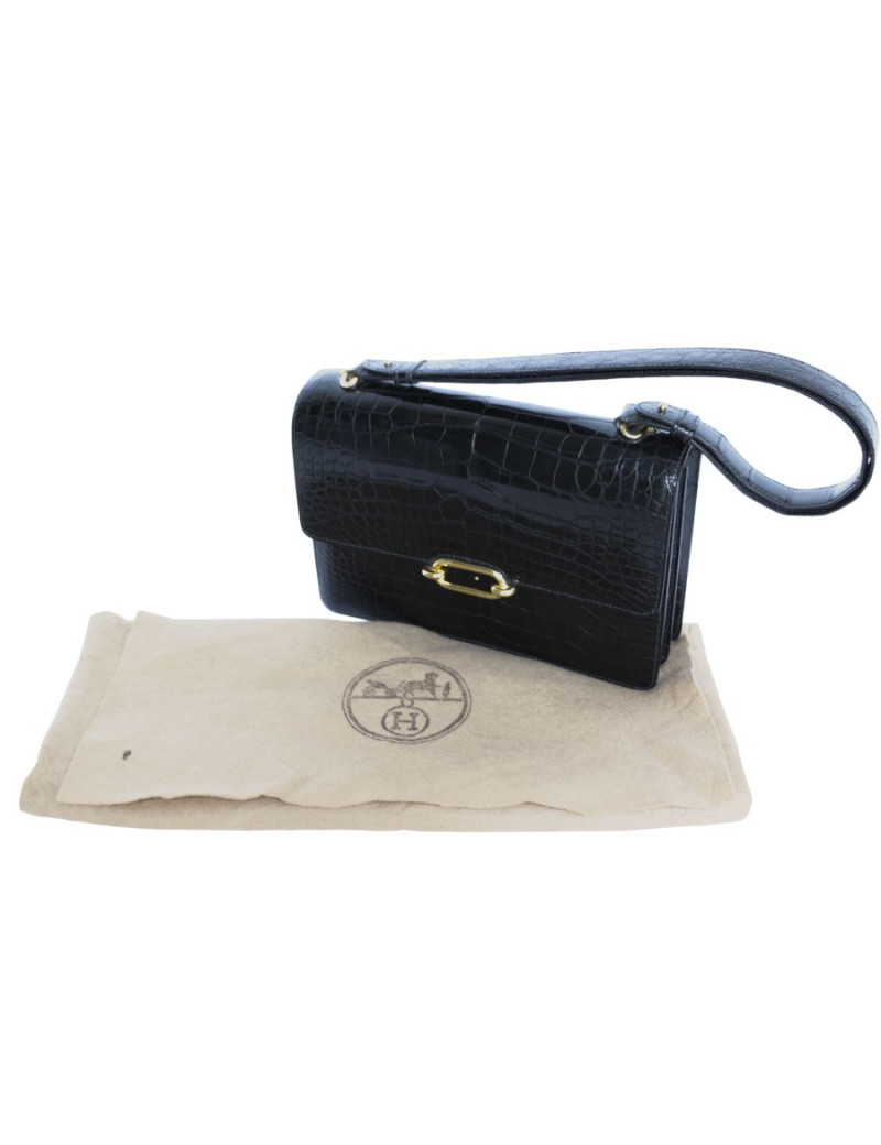 Vintage black alligator HERMES bag