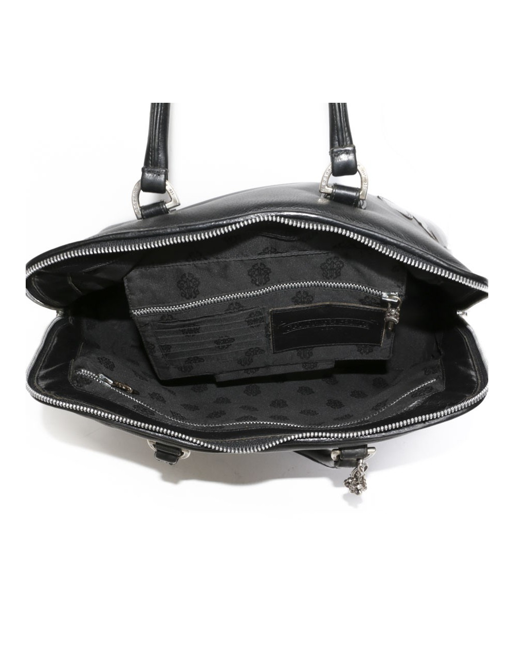 CHROME HEARTS black leather bag