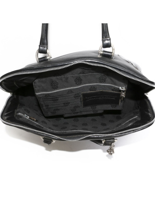 CHROME HEARTS black leather bag