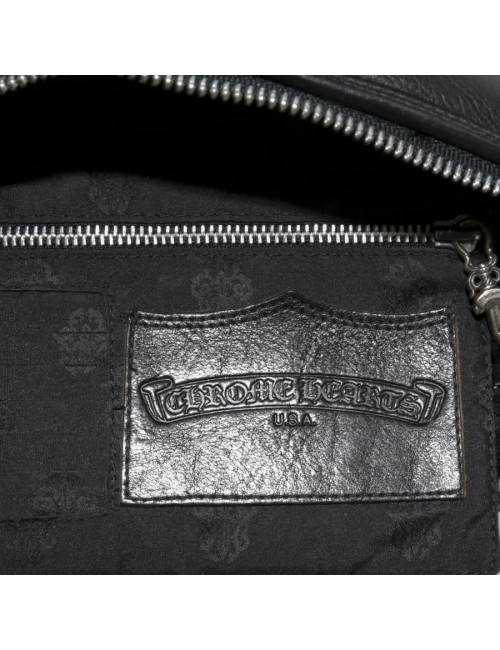 CHROME HEARTS black leather bag