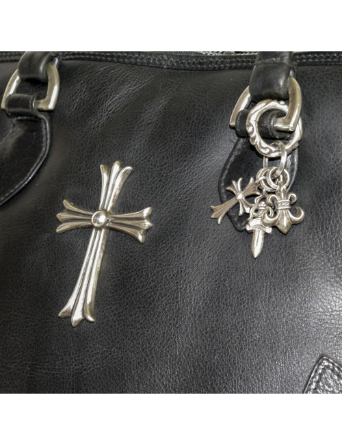 CHROME HEARTS black leather bag