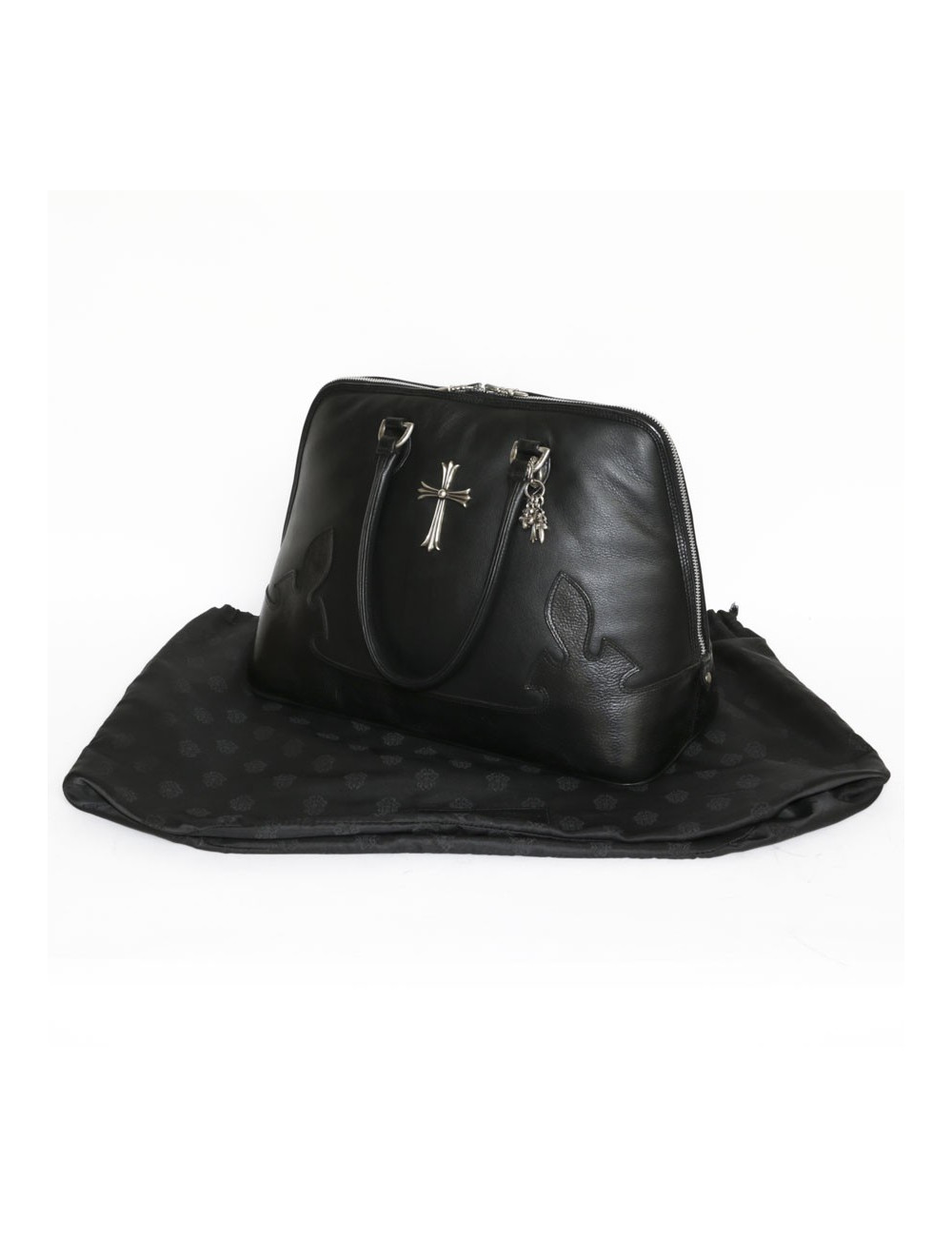 CHROME HEARTS black leather bag