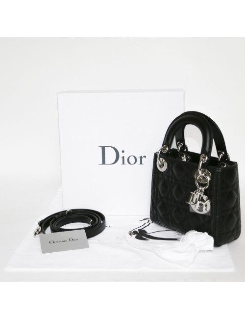 Mini sac Lady DIOR agneau noir