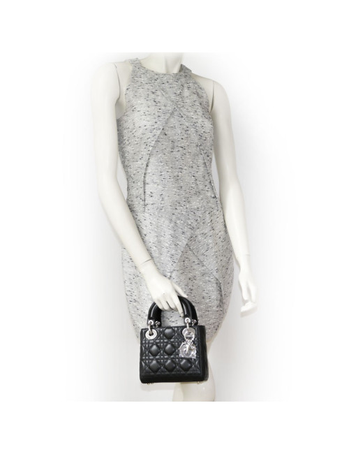 Mini sac Lady DIOR agneau noir