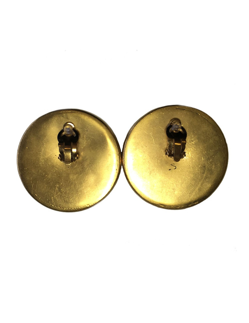 CHANEL vintage haute couture gilded clip-on earrings