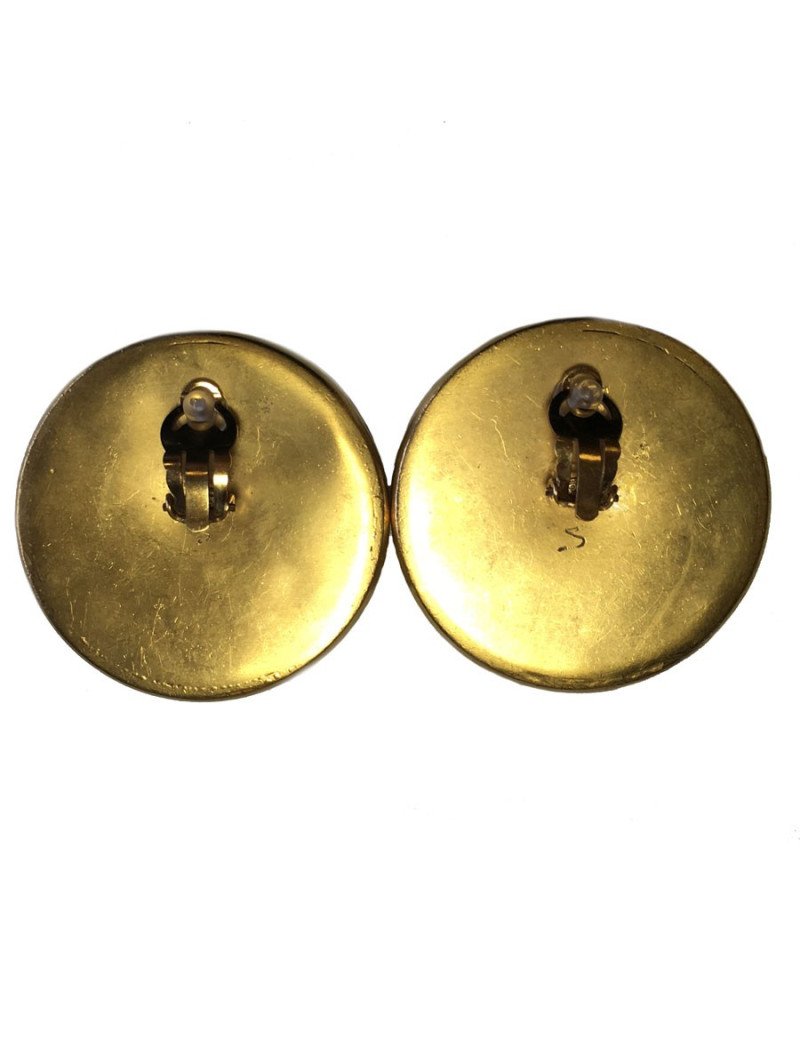 CHANEL vintage haute couture gilded clip-on earrings