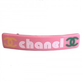 Pink at CHANEL plastic hair Barrette