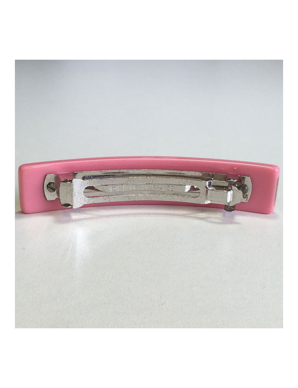 Pink at CHANEL plastic hair Barrette