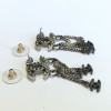 Dangling silver metal nails CHANEL CC earrings