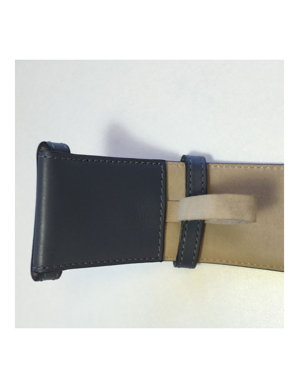 Ceinture ALAIA en cuir gris foncé T75