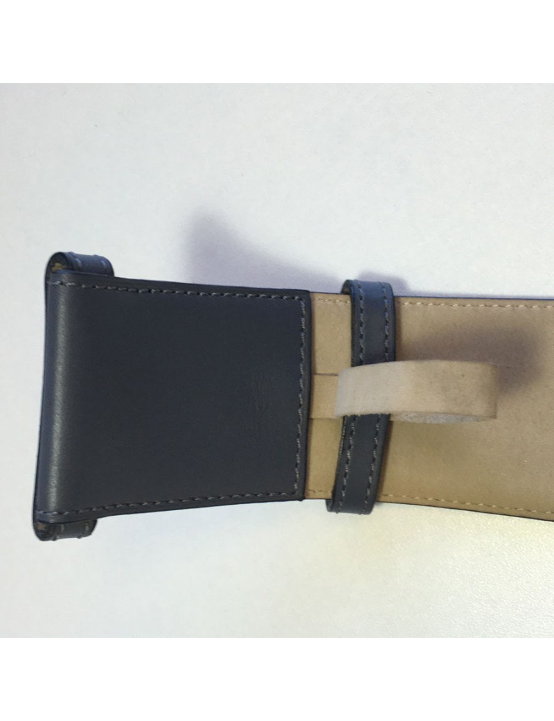 Ceinture ALAIA en cuir gris foncé T75