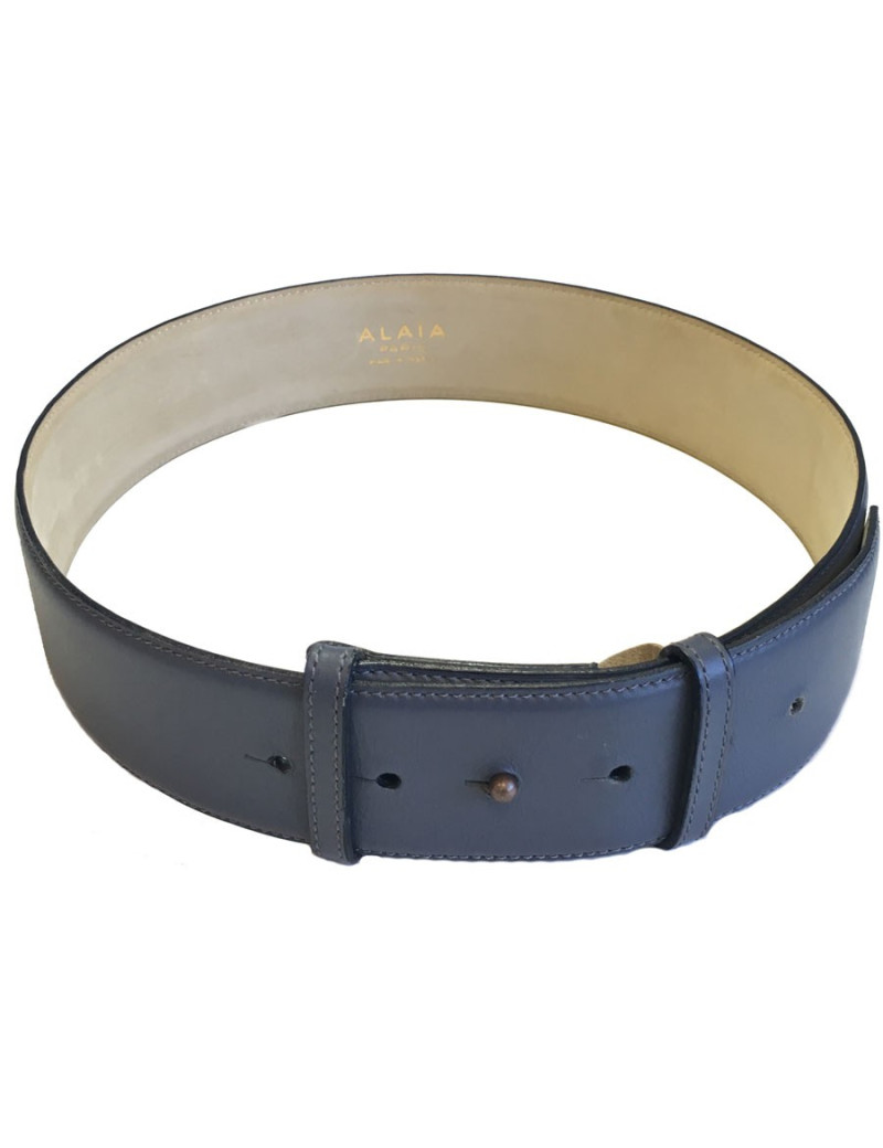  ALAÏA belt in dark gray leather size 75 FR