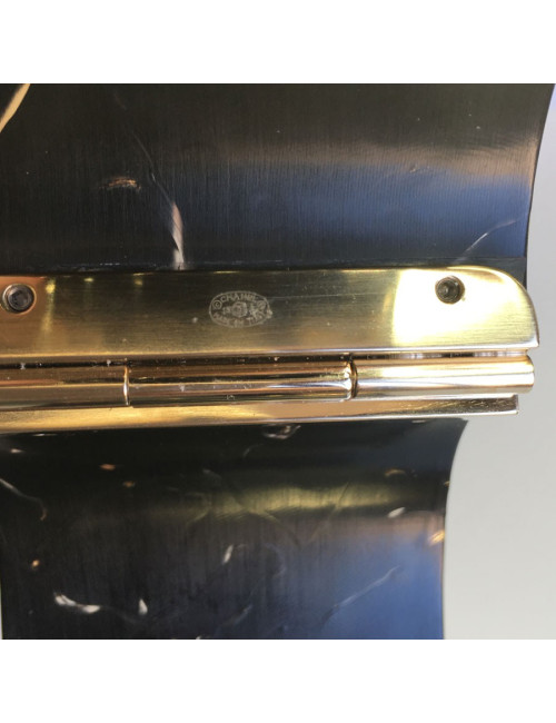 CHANEL Paris-Shanghai cufflinks in black lacquered resin and gold writing