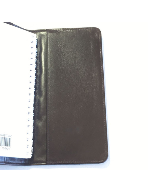 Porte agenda CHANEL en cuir matelassé marron