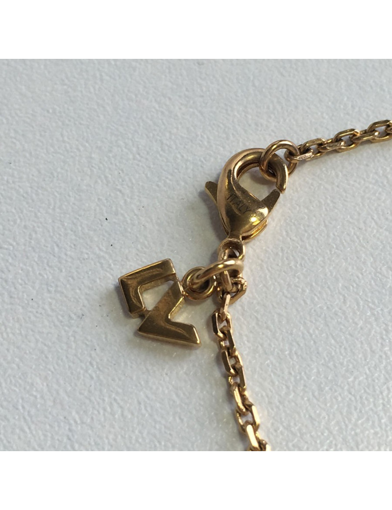 Collier double LOUIS VUITTON en métal doré et argenté