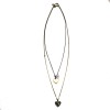 Necklace double LOUIS VUITTON gold and silver metal