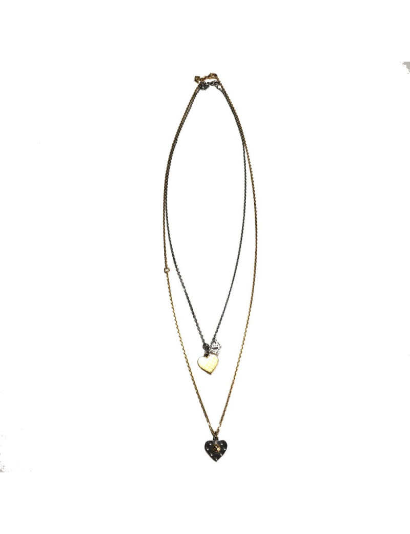Necklace double LOUIS VUITTON gold and silver metal