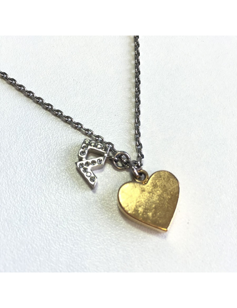 Collier double LOUIS VUITTON en métal doré et argenté