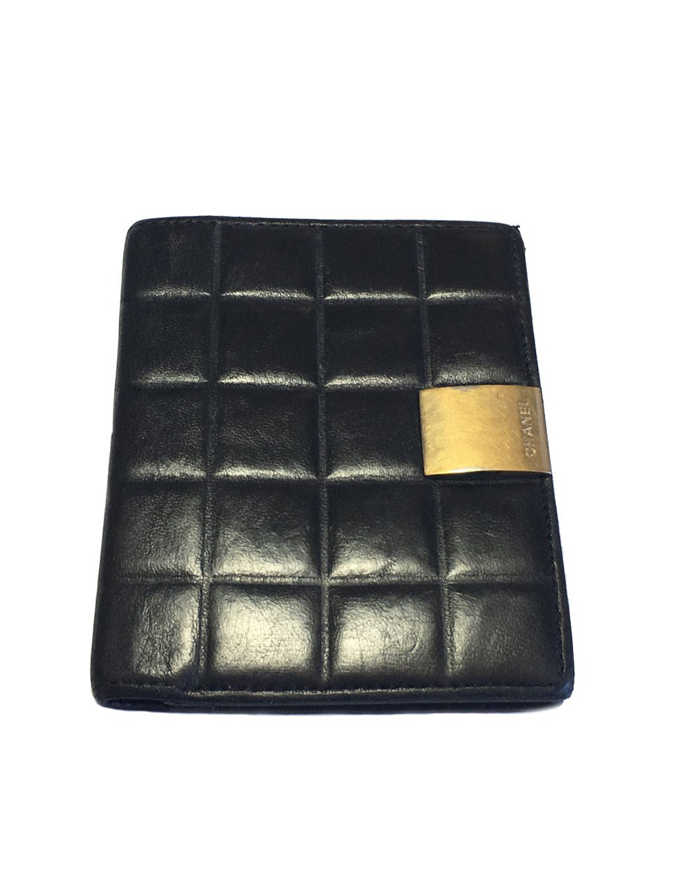 Portefeuille CHANEL Vintage en cuir matelassé noir