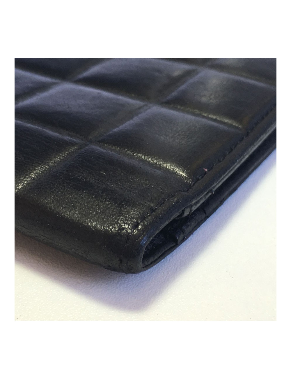 Portefeuille CHANEL Vintage en cuir matelassé noir