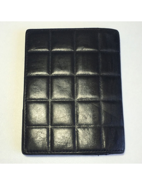 Portefeuille CHANEL Vintage en cuir matelassé noir