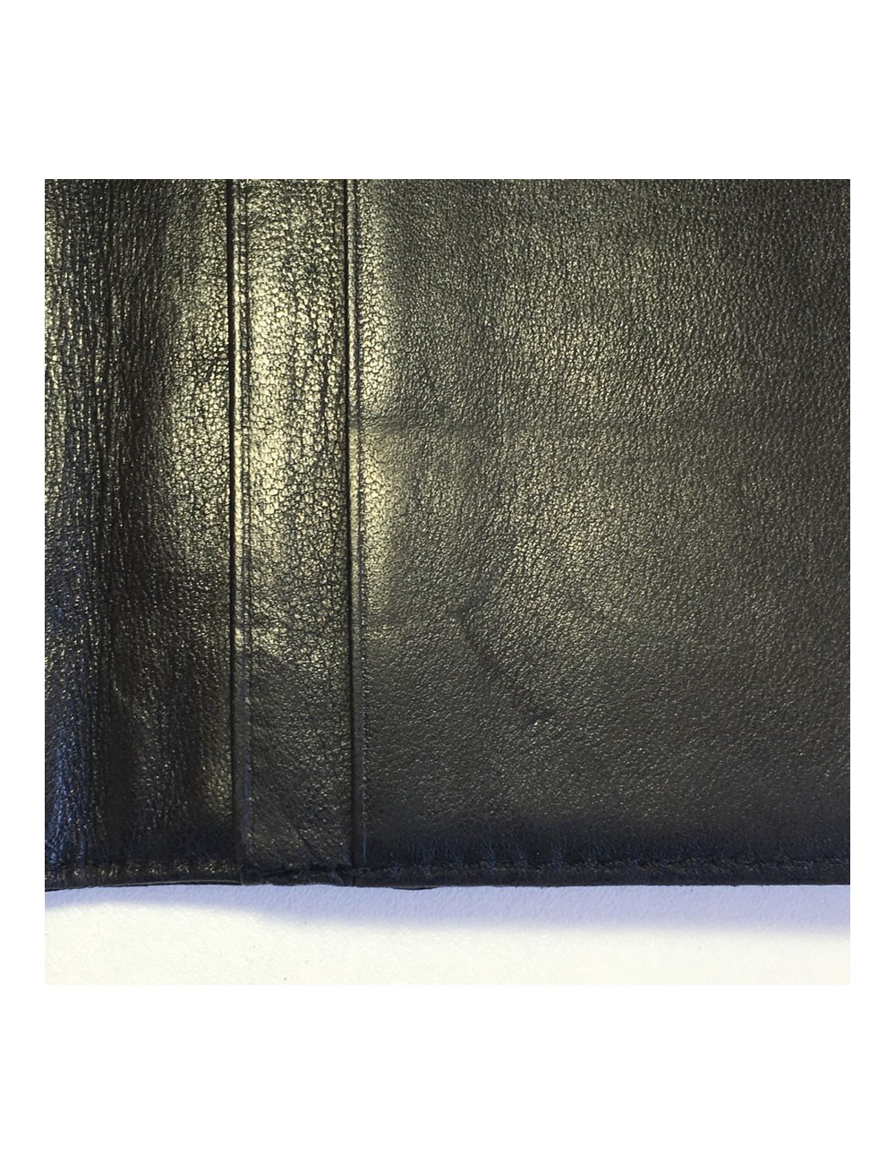 Portefeuille CHANEL Vintage en cuir matelassé noir