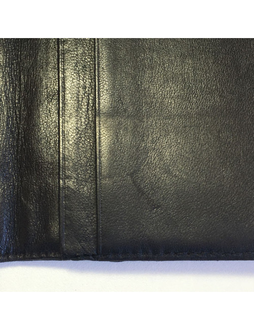 Portefeuille CHANEL Vintage en cuir matelassé noir