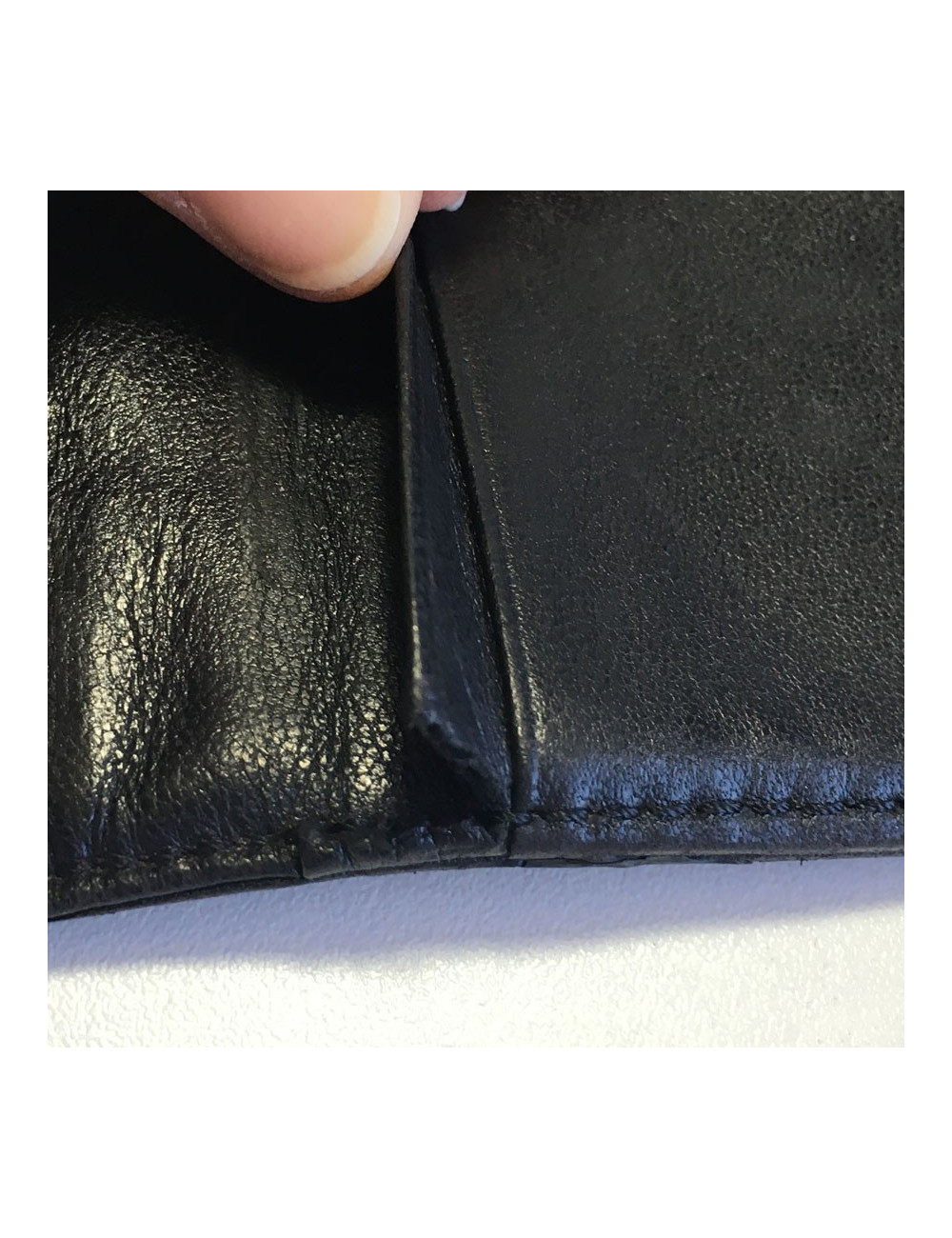 Portefeuille CHANEL Vintage en cuir matelassé noir