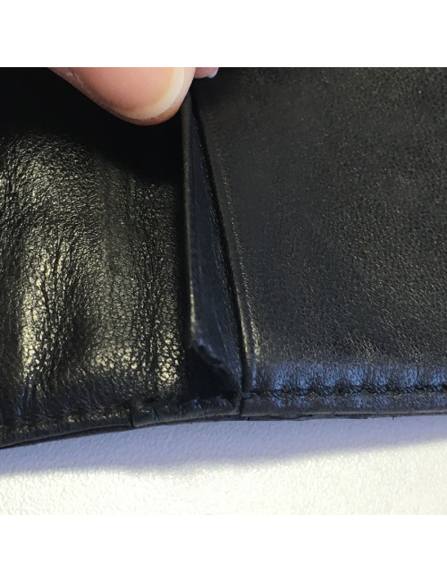Portefeuille CHANEL Vintage en cuir matelassé noir