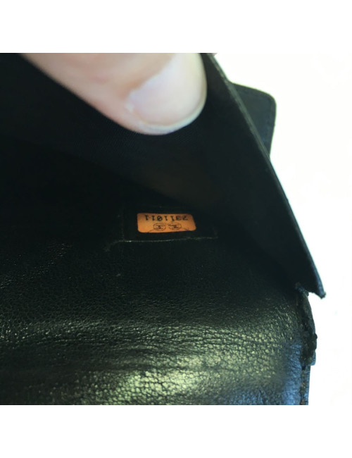 Portefeuille CHANEL Vintage en cuir matelassé noir