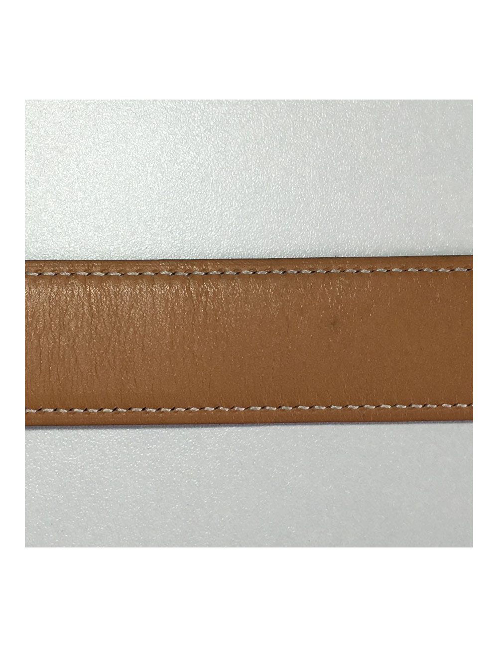 Belt HERMES T 90 reversible leather gold box and Brown