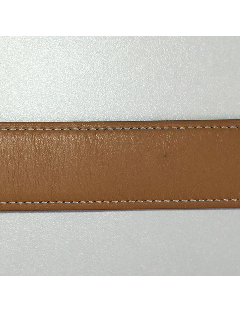Ceinture HERMES T 90 réversible en cuir box gold et marron